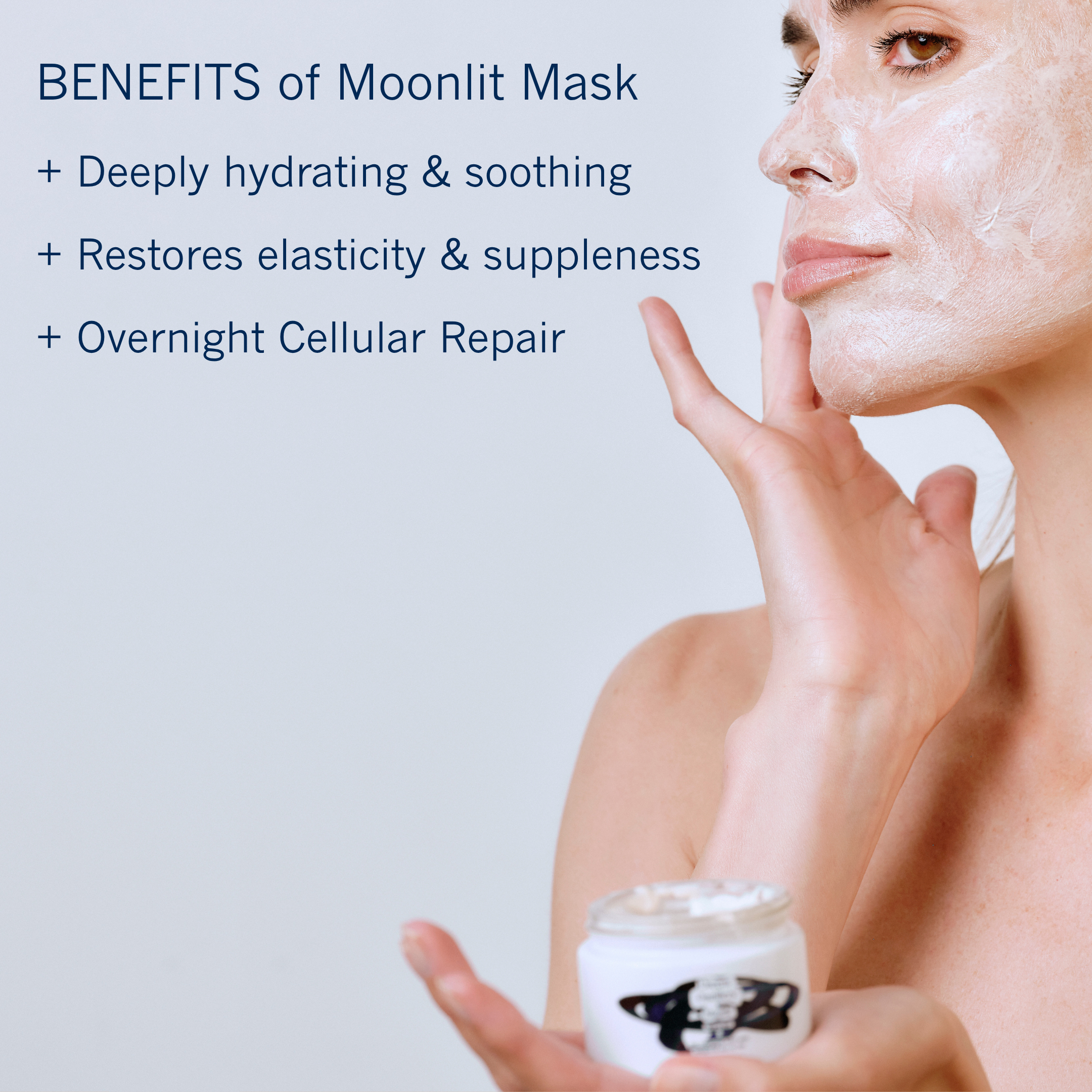 Applying Moonlit Mask Overnight Face Mask before bed benefits